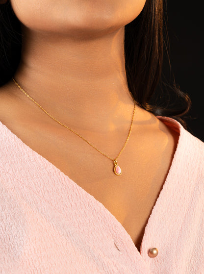 Glamon Amber Glow Necklace For Girls - Nature Cat Eye Stone