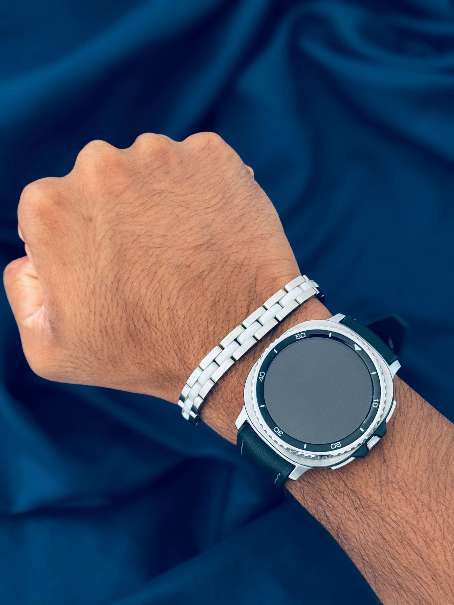 Glamon Chrome Link Bracelet for Men – Luxury Waterproof Stainless Steel Bracelet | High Quality Never Fade Gift for Him