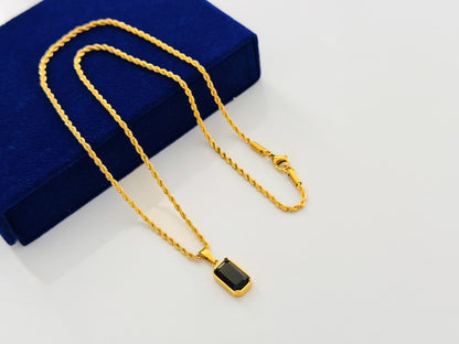 Glamon Dark Aura Necklace - Black ONYX Nature Stone