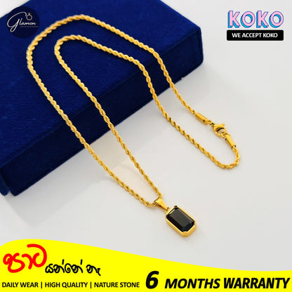 Glamon Dark Aura Necklace - Black ONYX Nature Stone