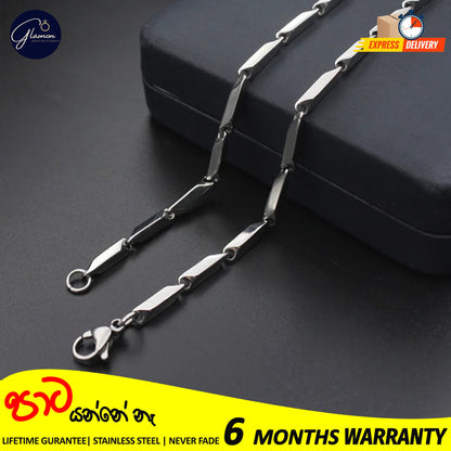 2mm Rhombus Chain Necklace For Men stainless steel Never Fade Waterproof Chain