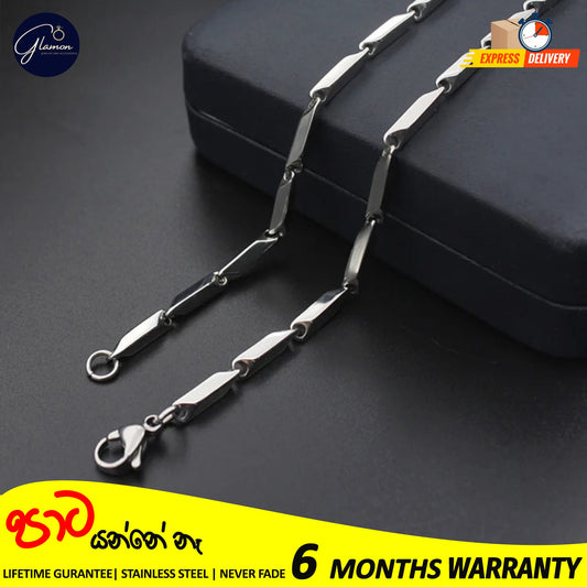 2mm Rhombus Chain Necklace For Men stainless steel Never Fade Waterproof Chain
