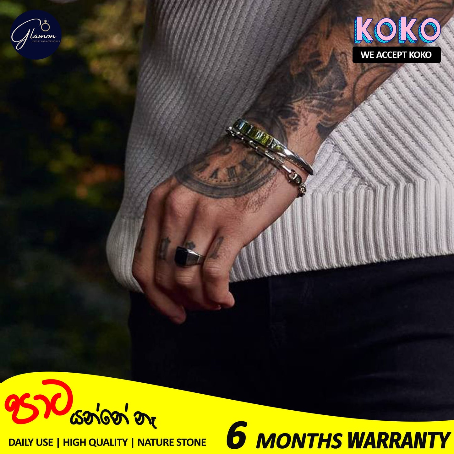 Glamon Black ONYX Ring For Boys High Quality Never Fade