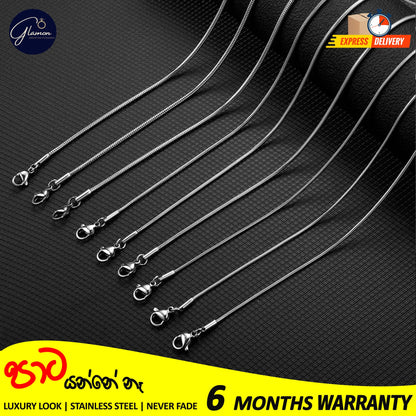 2mm Round Snake Chain Stainless Steel Gold- SIlver